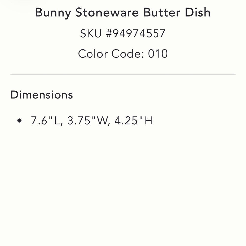 Anthropologie NWT Bunny Butter Dish w/ Gold Bunny Accent Ceramic Easter Spring - Picture 4 of 7